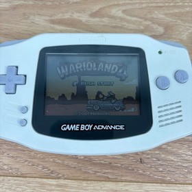 CLEAN Nintendo Game Boy Advance AGB-001 Arctic White Console w/ WarioLand 4 Game