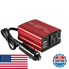 Foval 150W Car Power Inverter 12V Dc To 110V Ac Converter Vehicle Adapter Plug