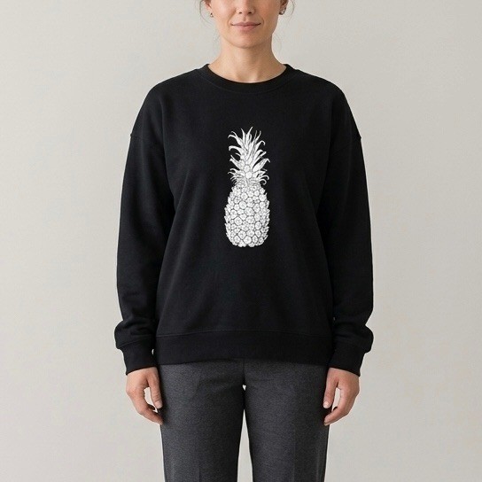 Lululemon Perfectly Oversized Crew Hawaii Pineapple Sweatshirt Black Size 8