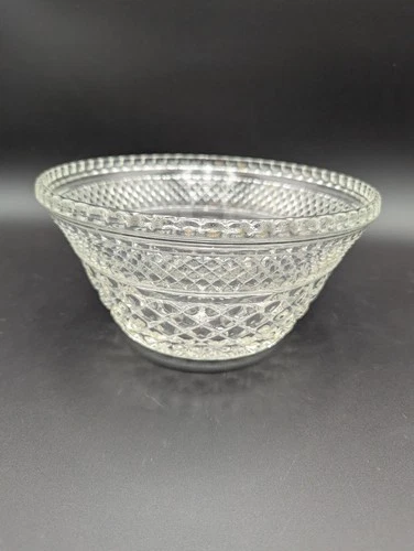 Anchor Hocking Wexford Large Glass 9.5" Salad Punch Serving Bowl vintage clear