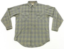 Rare VTG BIG MAC Penn-Prest Tattersall Plaid Work Shirt 70s Green Blue 15  15  M