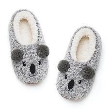 Cute Animal House Slippers, Warm Fuzzy Slipper Socks with 7-8 Fuzzy Koala