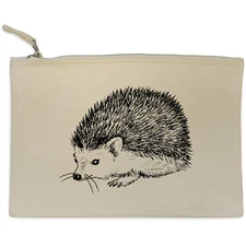 'Hedgehog' Canvas Clutch Bag / Accessory Case (CL00018379)