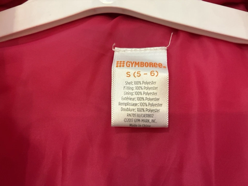 Chaleco acolchado Gymboree Niños Niñas Colorido Floral Cremallera Completa Azul Marino Rosa S 5-6 Foto 2 de 4