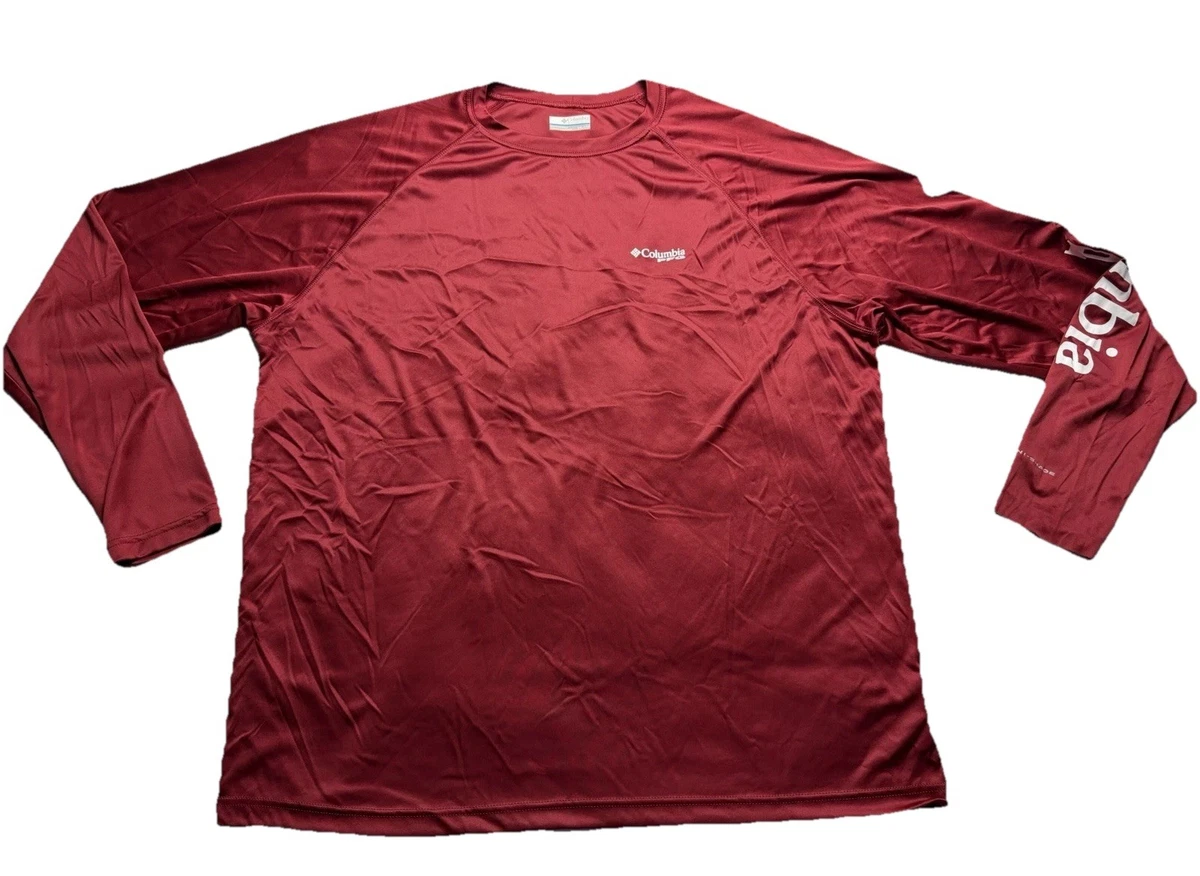 T-shirt Columbia Homme – Rouge, Léger, Anti-transpiration, Taille XL