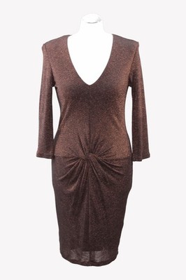 Ted Baker Damen Kleid Gr. 34 (Ted Baker 1) Gold Shiftkleid  Cocktailkleid