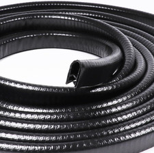 Black Edge Trim U-Channel Rubber Weatherstrip with Metal 1/2" X 3/8" - Fit Gap 3