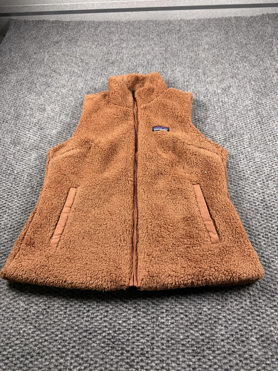Patagonia Vest Womens Large Brown Fuzzy Fleece Los Gatos Full Zip