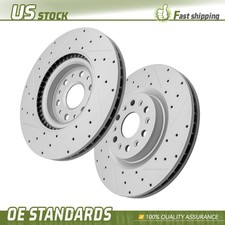 345mm Front Drilled Disc Brake Rotors Set for 2017 - 2025 Cadillac XT5