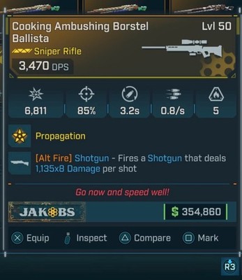  Borderlands 4 [PS5/XBOX/PC]  Time Keeper Sniper Borset Ballista LVL 50