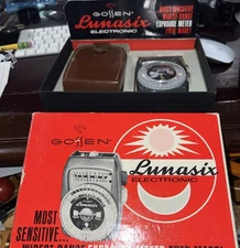 Vintage 1964  Gossen Lunasix Light Meter With Case  Original Box Working