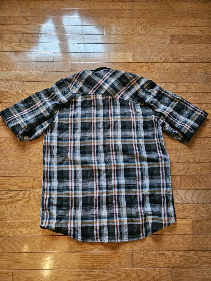 Volcom Workwear Flannel Button-Up Shirt Men's Medium Long Sleeve Mens  - Image 2 of 4