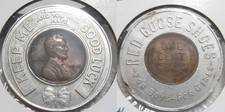 RED GOOSE SHOES KEEP ME AND YOU WILL HAVE GOOD LUCK ENCASED PENNY - 1946