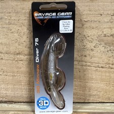 Savage Gear 3D Minnow Diver 75 Crankbait Floating 7.5cm 9g Silver Brown Trout