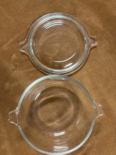Vintage PYREX C-18 10oz Clear 5” Casserole Baking Dish  & Lid 680 C-2