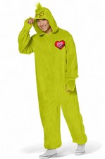 Brand New The Grinch Classic Jumpsuit Adult Costume