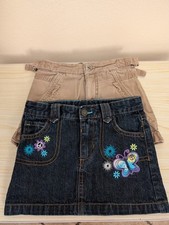 Faded Glory  Healthtex lot of 2 girls size 5 blue  tan denim skirts