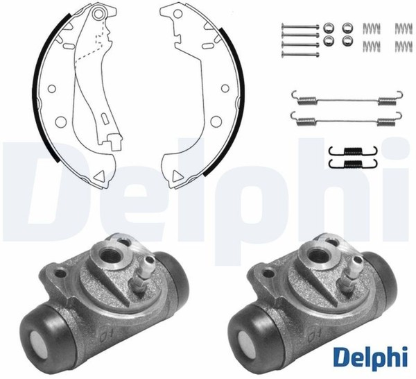 Delphi 1070 Bremsbackensatz 4 Bremsbacken Trommelbremse FüR Fiat-image