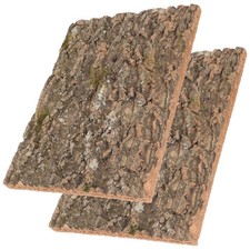 2 Pcs Reptile Decorative Accessories Bark Background for Flat Terrarium Cork