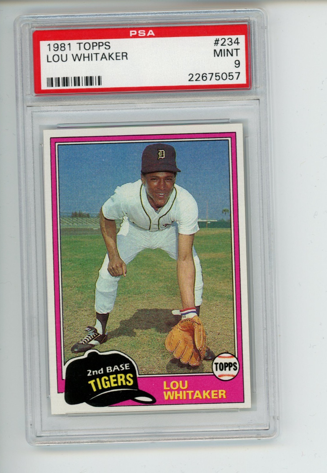 1981 Topps Lou Whitaker #234 Detroit Tigers PSA 9 MINT