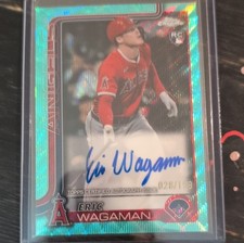 Topps 2025 Chrome Aqua Wave Rookie Autograph Eric Wagaman #RA-EW Angels /199