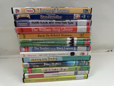 Lot of 15 DVD Disney Learning Scholastic EX-LIBRARY School Homeschool Teacher