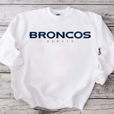 Broncos Football Crewneck Sweatshirt Custom Unisex White