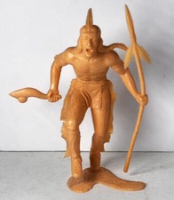 Vintage 1960's Marx Plastic Figure Native American / Indian Warrior Spear