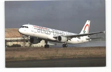 Postcard Airline ATLAS BLUE.COM Airbus A321.211 CN.RNX AUC1.