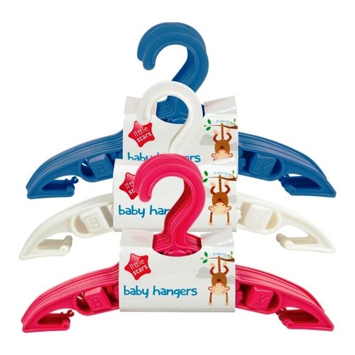 BABY TODDLER CLOTHES COAT HANGERS WHITE PINK BLUE NURSERY WARDROBE