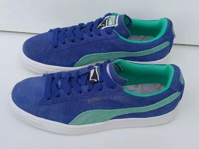 Puma Suede Boys Lace Up Blue & White Trainers Shoes UK 3 US5.5 EU 35.5 - Image 1 of 4