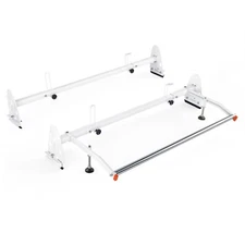 Model RX27 Fullsize Steel Two-Bar Van Ladder Roof Racks with Rear Cargo Roller