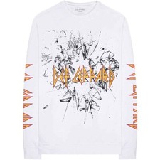 Def Leppard 'Shatter' White Long Sleeve T shirt - NEW OFFICIAL
