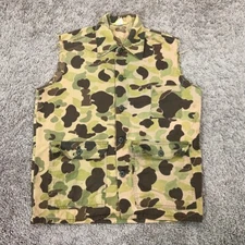 Vintage Ranger Vest Mens Small Green Frogskin Camo Tactical Cargo Utility Cutoff