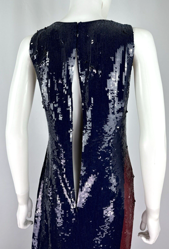 $1,095 Tory Burch NWT 2 US 38 IT XS Maxi Blue Sequin Cocktail Dress Ophelia Gown - Picture 6 of 13