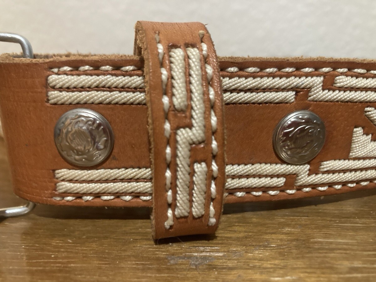 Vintage Men's Handmade Western Mexican Leather Belt Authentic Made