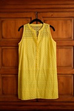 Loft Short Yellow Eyelet Dress - Size 8P *Only Worn Once By Original Owner*