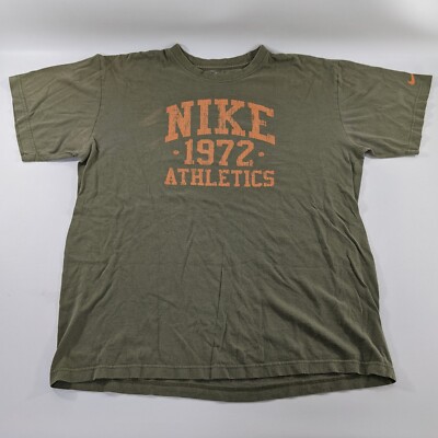 Nike Athletic Dept 1972 Brown Short Sleeve Loose Fit T Shirt Size Large