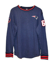 Men's New England Patriots Sweatshirt Logo Patch Blue Large NFL Team Apparel