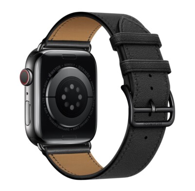 Genuine Apple Watch Hermes NOIR Single Tour Leather Band Genuine Apple Watch Hermes NOIR Single Tour Leather Band
