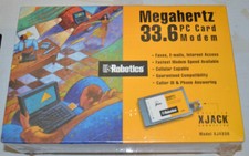 USRobotics XJ4336 33.6 mhz pc card modem xjack new laptop vintage NOS 52703