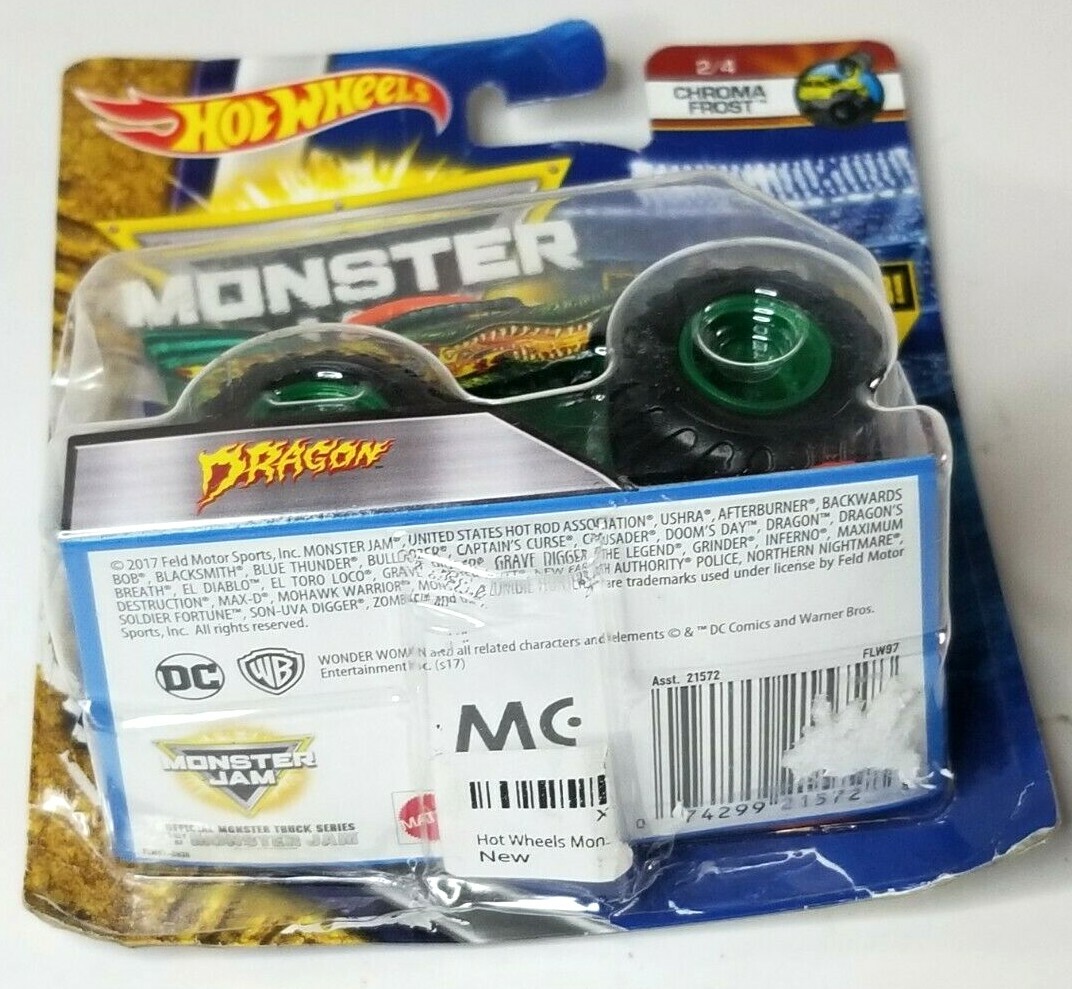 Hot Wheels 2018 Monster Re Crushable Car Dragon Chroma Frost