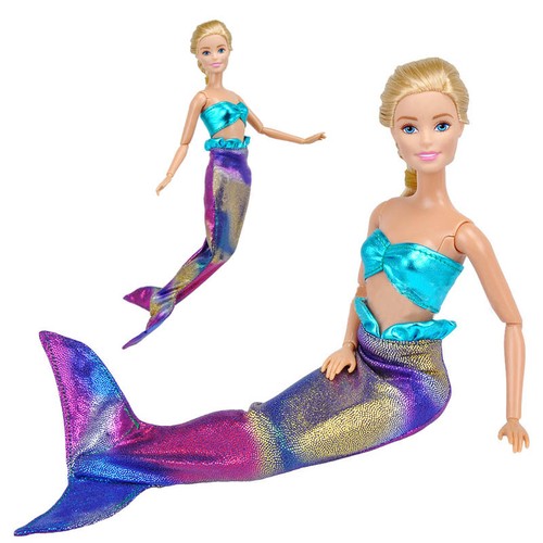 Colorful Mermaid Tail Doll Dress For 11.5" Doll Clothes Evening Dresses Gown Toy - Picture 4 of 14