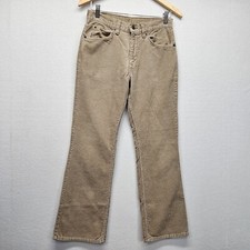 Vintage 80s Levi's 517 Corduroy Boot Cut Pants Men's Size 28 Talon 42 Zipper Tan