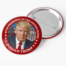 Donald Trump 47th President Pin Back Button / DT25-202