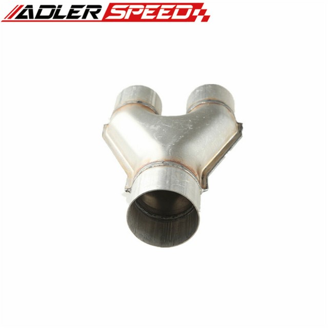 Universal Exhaust Y Pipe 2" Inch Dual Inlet 2.5" Single Outlet Aluminized Steel eBay