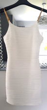 BNWOT Shein Ladies Bodycon Evening/Occasion Dress in Light Cream Design Size 10