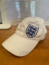 Vintage Umbro England Football Three Lions Baseball Cap Hat White England Badge