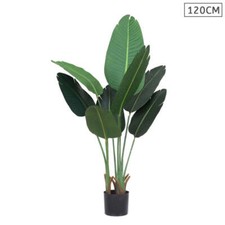 NNEAGS 120cm Artificial Green Indoor Traveler Banana Fake Decoration Tree Flower