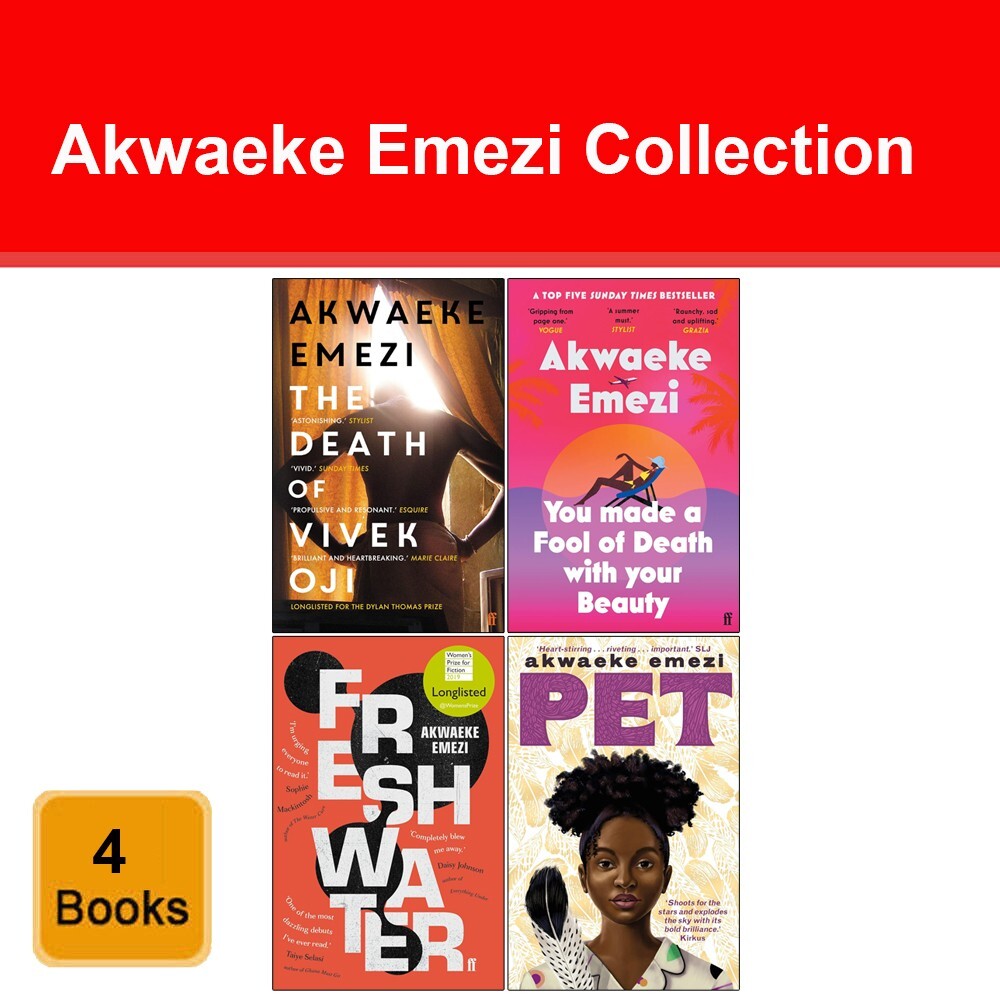 Akwaeke Emezi Collection 4 Book Set Death of Vivek Oji, Pet, Freshwater